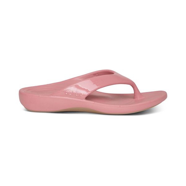 Aetrex Women's Maui Flip Flops Pink Sandals UK 5841-523